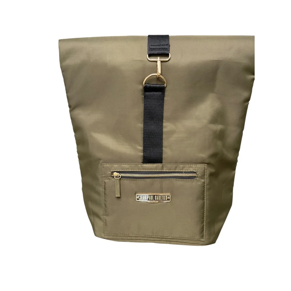 NWOT Jean Paul Gaultier Olive Green Roll-Top‎ Nylon Unisex OS Backpack